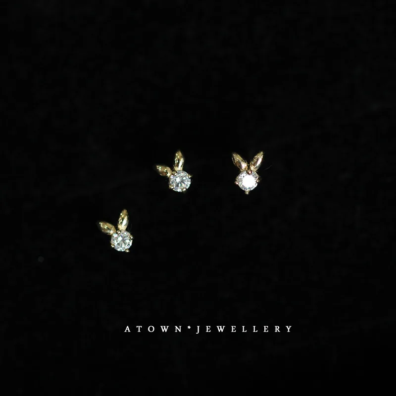 

S925 Стерлинговое Серебро, супер мини милые ногти с кроличьими ушками, кости для ушей, японская серия