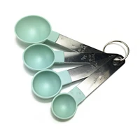 4pcs1set measuring spoon plastic stainless steel handle with scale multifunctional baking accessories cutlery kitchen tools new