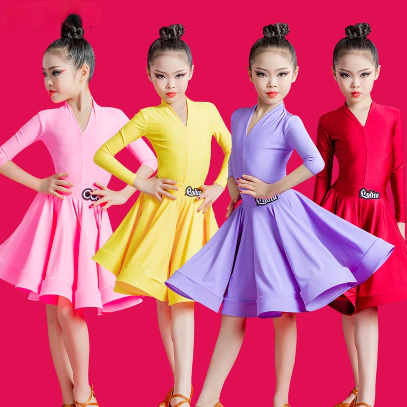 

Child Professional Latin Dance Dress for Girls Modern Waltz/tango / Cha Cha Costumes Ballroom Dancing Rumba Carnival Dancewear