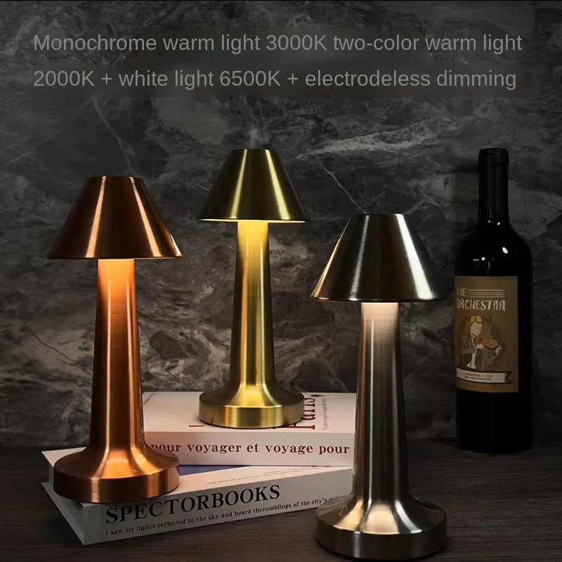 

USB Dimming Bar Desk Lamp Hotel Coffee Shop Wireless Charging Touch Bedroom Bedside LED Restaurant Table Lights Art Night Light