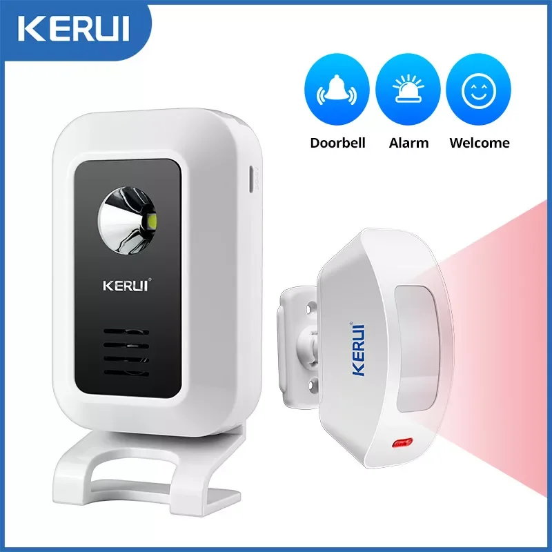 

KERUI M7 Welcome Motion Sensor Security Alarm 32 Songs DoorBell Chime Wireless Smart Home LED Night Light Door Window Store Shop
