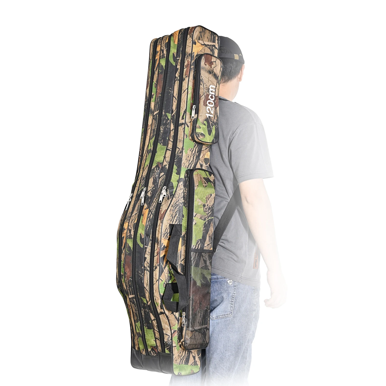 

Durable Oxford Fishing Bag Waterproof Folding Fishing Rod Carrier Ice Fishing Rod Holder Case Large Capacity Fishing Gear Tackle