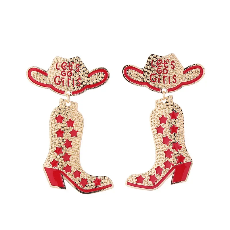 Классические металлические черные ковбойские ботинки со звездами