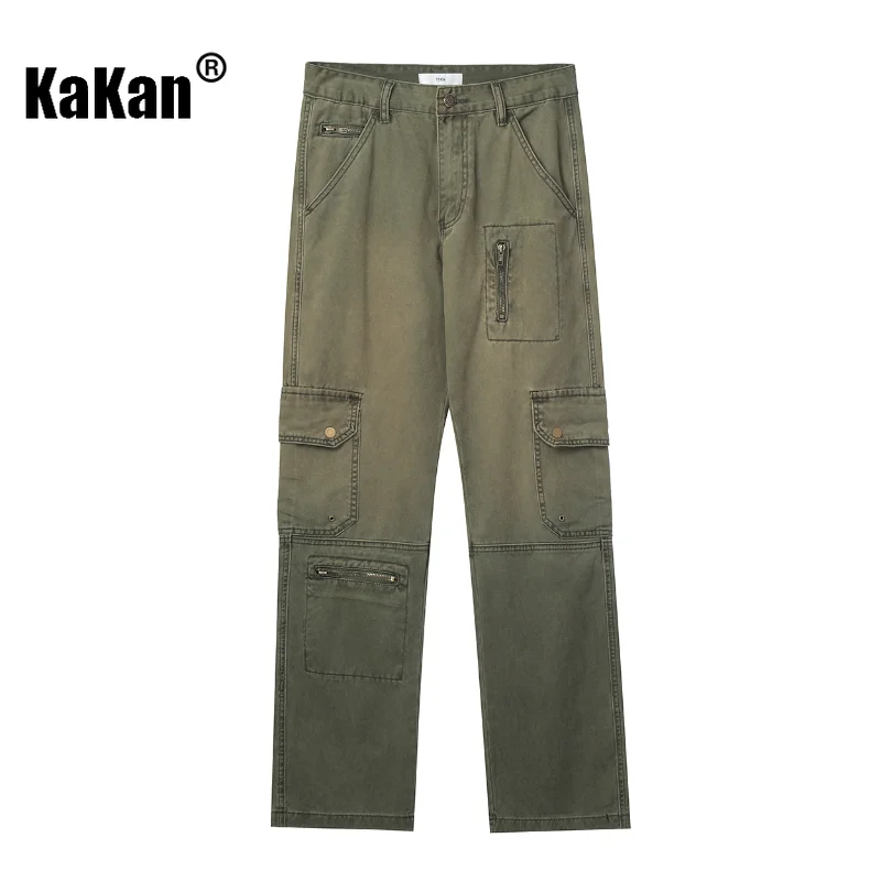Kakan - European and American Street Teenagers Daily Casual Multi Pocket Jeans for Men, Micro Elastic Long Jeans K41-5169