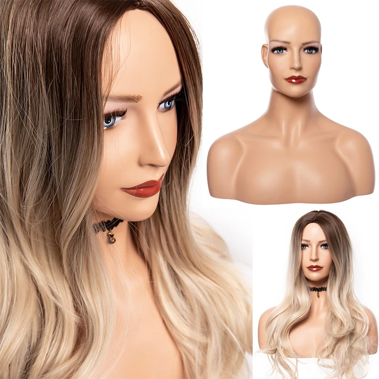 

Female Mannequin Head Wig Display Stand Fiberglass Realistic Makeup Face Exquisite Women Head Mannequin Jewelry Show