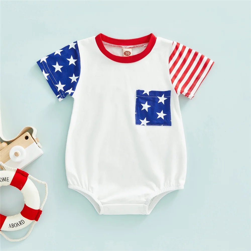Комбинезон для младенцев на День Независимости комбинезон маленьких девочек и