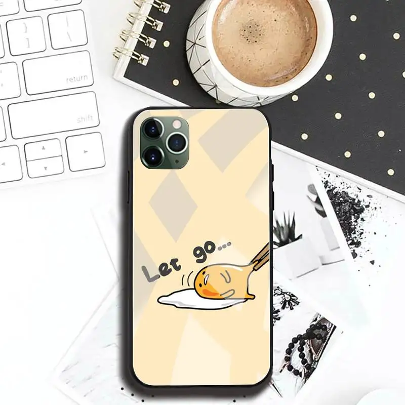 Милый мультяшный чехол для телефона Gudetama закаленное стекло iPhone 13 12 Mini 11 Pro XR XS MAX 8X7