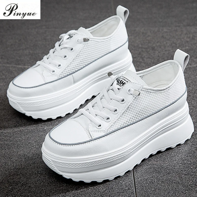 

Кроссовки из натуральной кожи, на танкетке, 5,5 см