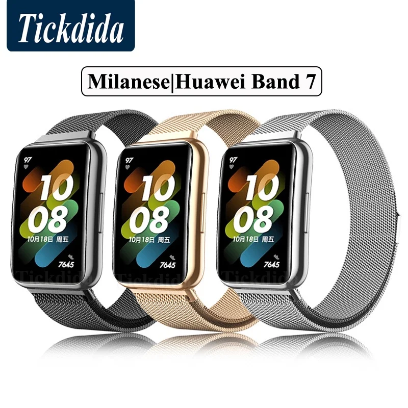 

Magnetic Loop Band for Huawei Band 7 Strap Accessories Stainless Steel Belt Metal Smartwatch Bracelet Huawei Band7 Strap