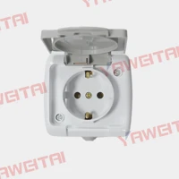 eu standard installed directly outlet ip54 waterproof outdoors cover wall socket 16a 250v for repairof electrician and house