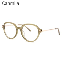 acetate myopia glasses frame women round vintage korean prescription eyeglasses retro optical spectacle eyewear canmila boa1063