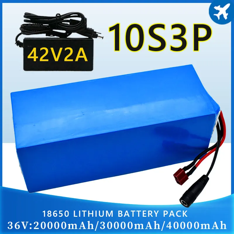 

36V 40Ah 10S3P 18650 lithium battery pack 600Watt 20ABMS T plug For xiaomi mijia m365 pro electric bicycle scoot+Charger