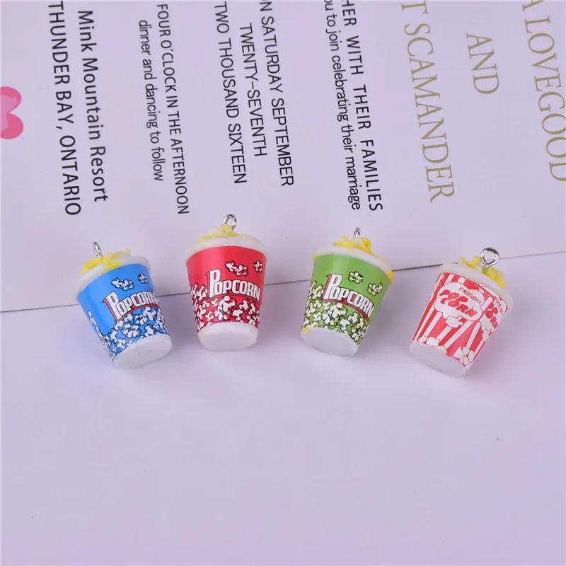 Смешанный цвет 10шт/упаковка 3D кукуруза попкорна пластиковые подвески для сережек, брелоков, ожерелий, подвесок, ювелирных изделий, для поиска телефонного шнура DIY.