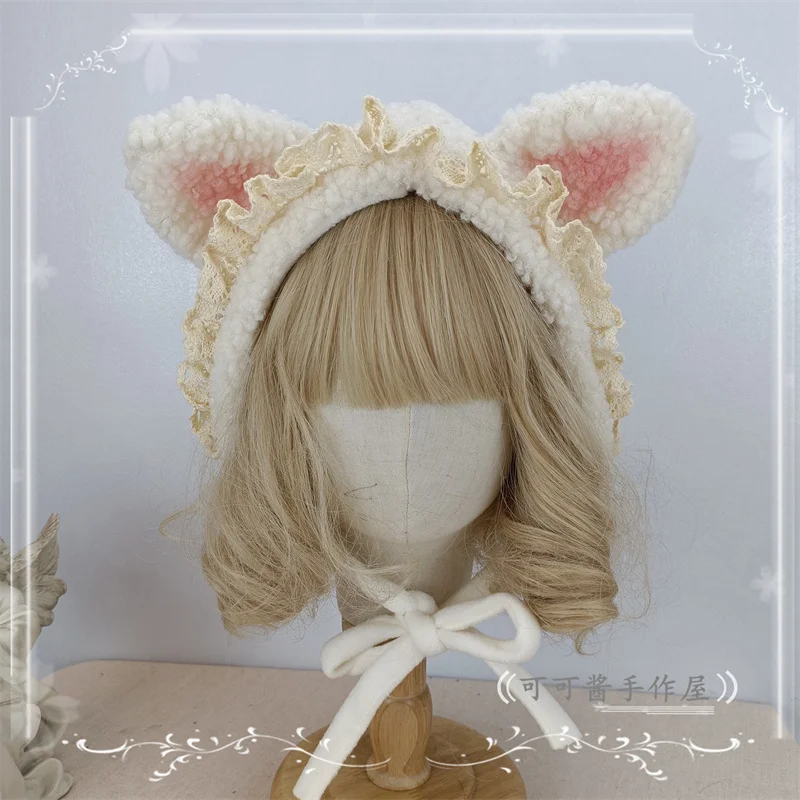 

Original Autumn and Winter Warm Cat Ears Warm Toque Cat Ushanka Lolita Sweet Cute Plush Bonnet