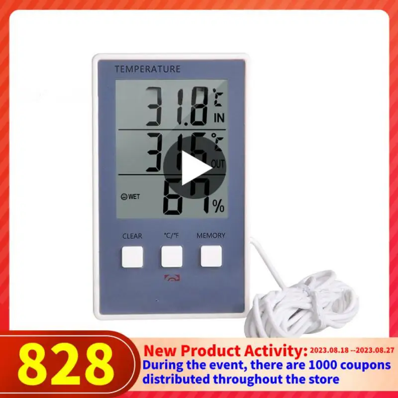 

Thermometer Indoor Weather Station Temperature Humidity Meter Sensor Digital Hygrometer Hanging Energy Saving Large Screen