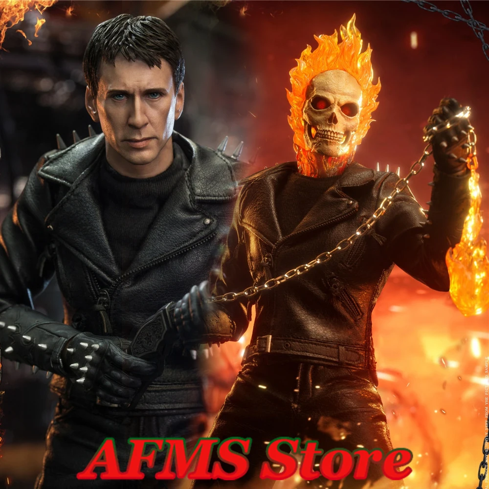Фото Коллекционная фигурка-модель PRESENT TOYS PT-sp59 1/6: Мотоциклетный каскадер-воин Ghost Rider, полный комплект, 12 дюймов №1