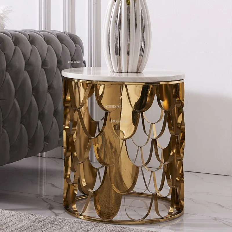 Современные искусственные Роскошные Металлические журнальные столики домашняя
