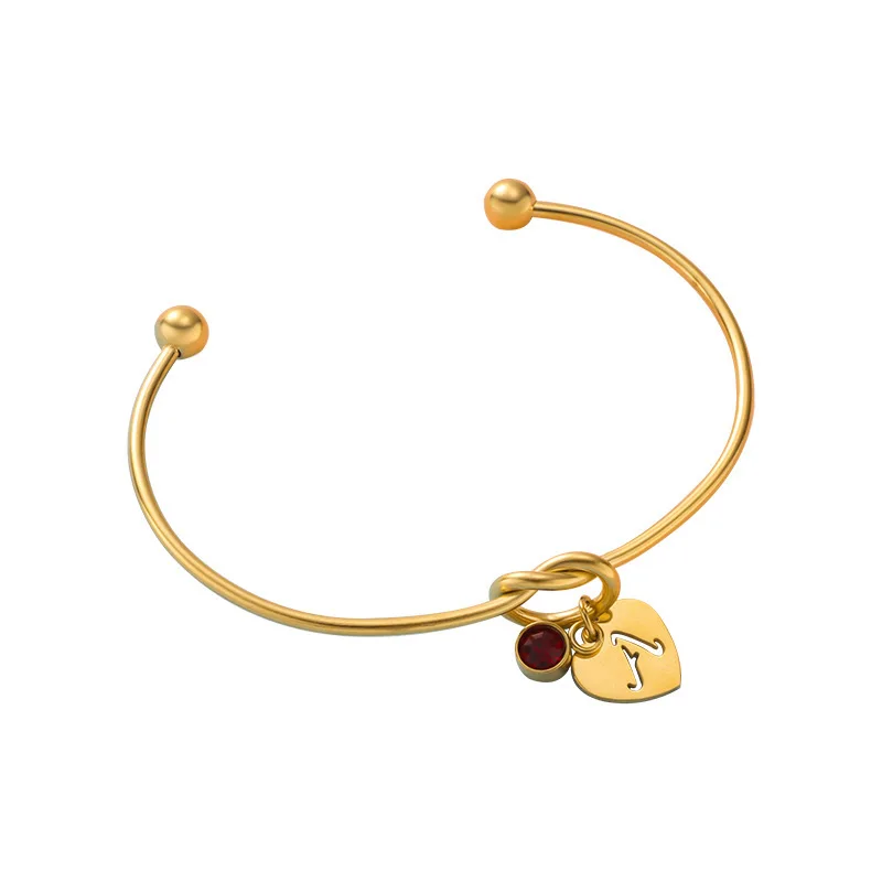 Fashion Fashion Love Letter December Birthday Stone DIY Knotted Bracelet Titanium Steel Bracelet