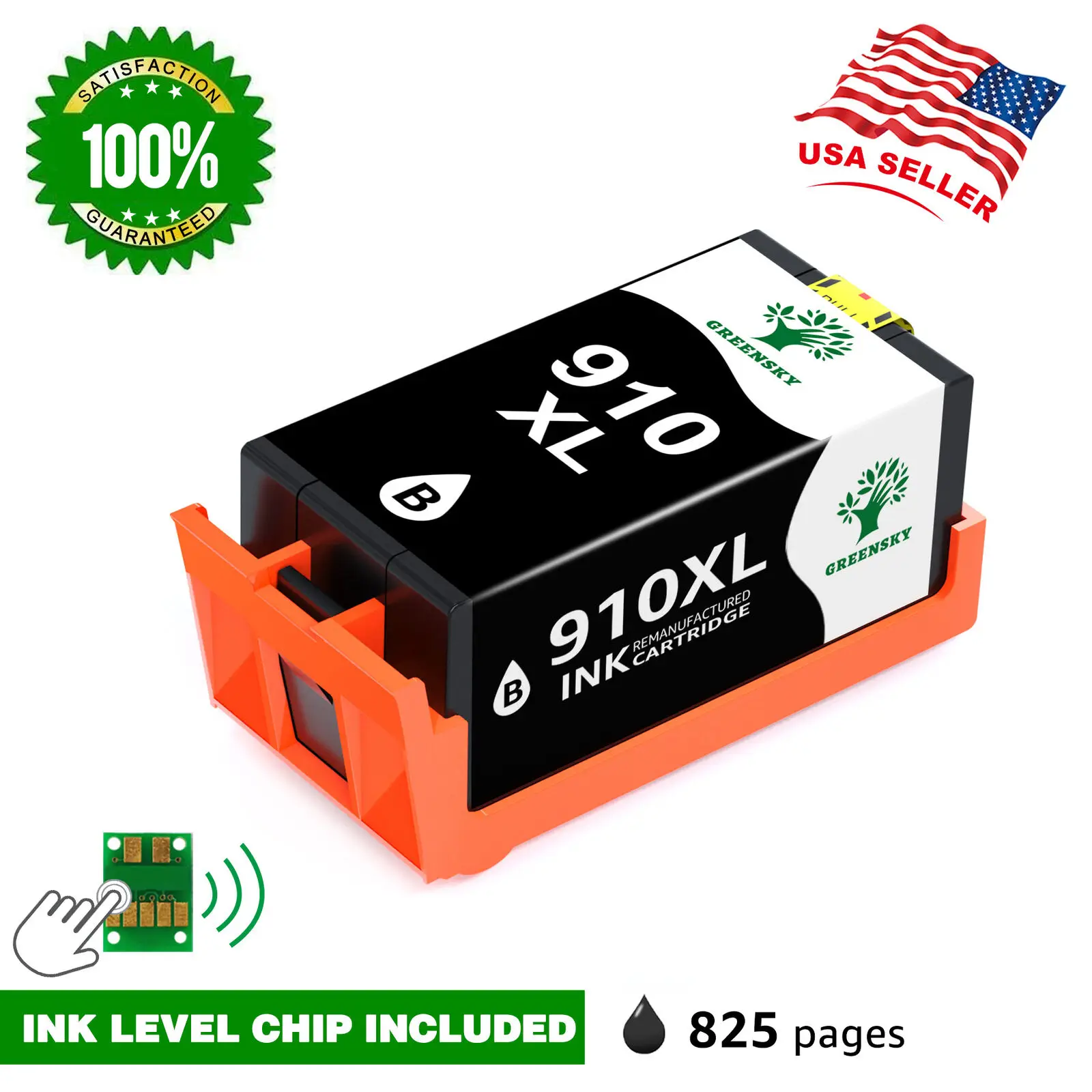 

1PK 910XL Black Ink Cartridge Replacement for HP OfficeJet Pro 8010 8020 8030