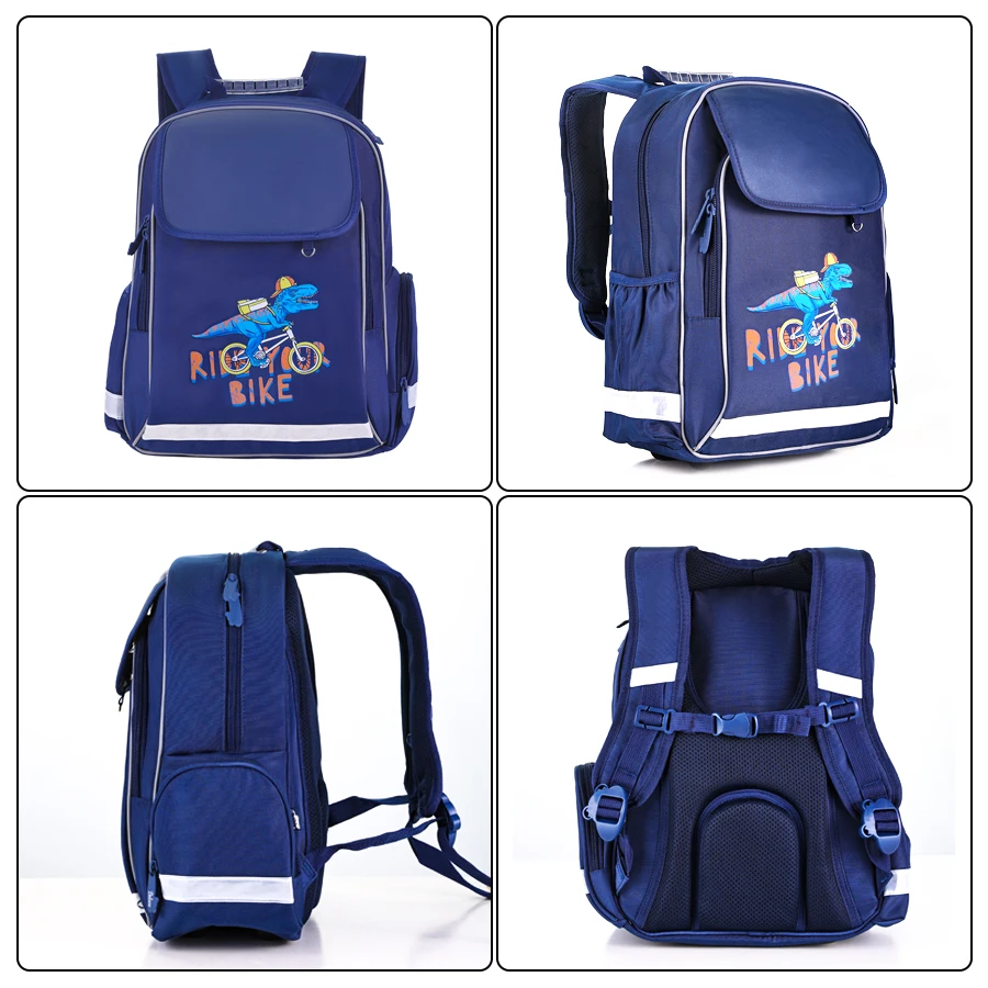 Kids Luxury Brand Dinosaur Print School Backpacks Children Waterproof School Bags for Boys Night Safe Orthopedic Bagpack Mochila