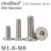 5102050 cm m1 6 m2 m2 5 m3 m4 m5 m6 m8 a2 304 stainless steel hex hexagon socket ultra thin super flat wafer head screw bolt
