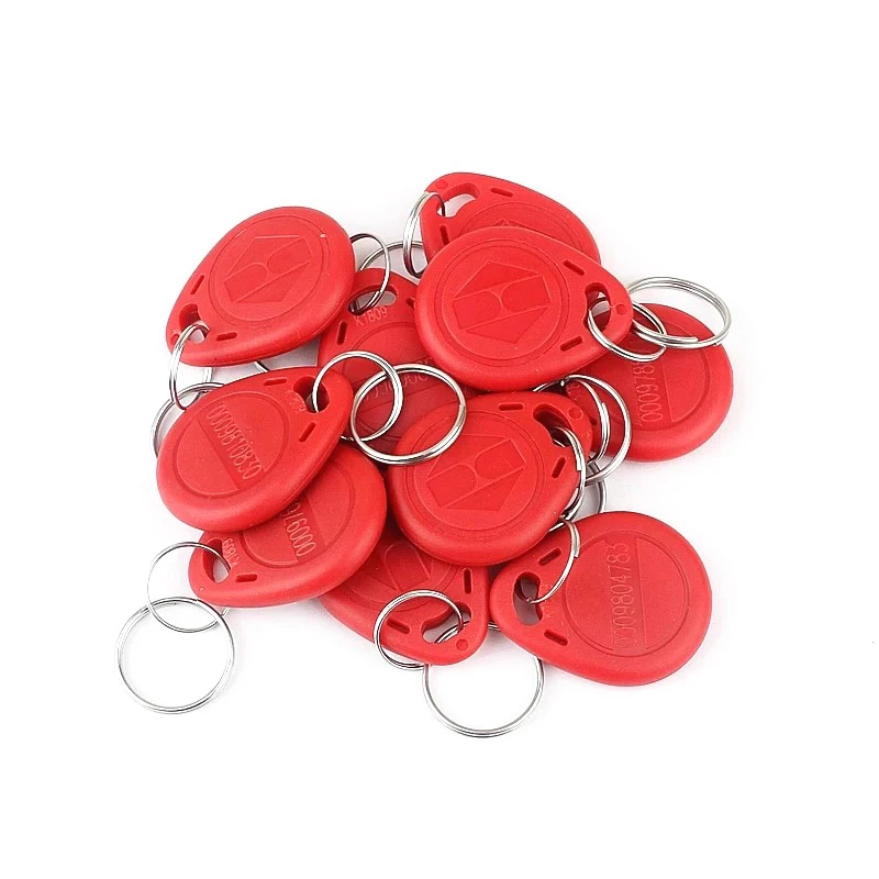 10pcs EM4100 125khz ID Keyfob RFID Tag Tags llaveros llavero Porta Chave Card Sticker Key Fob Token Ring Proximity Chip TK4100