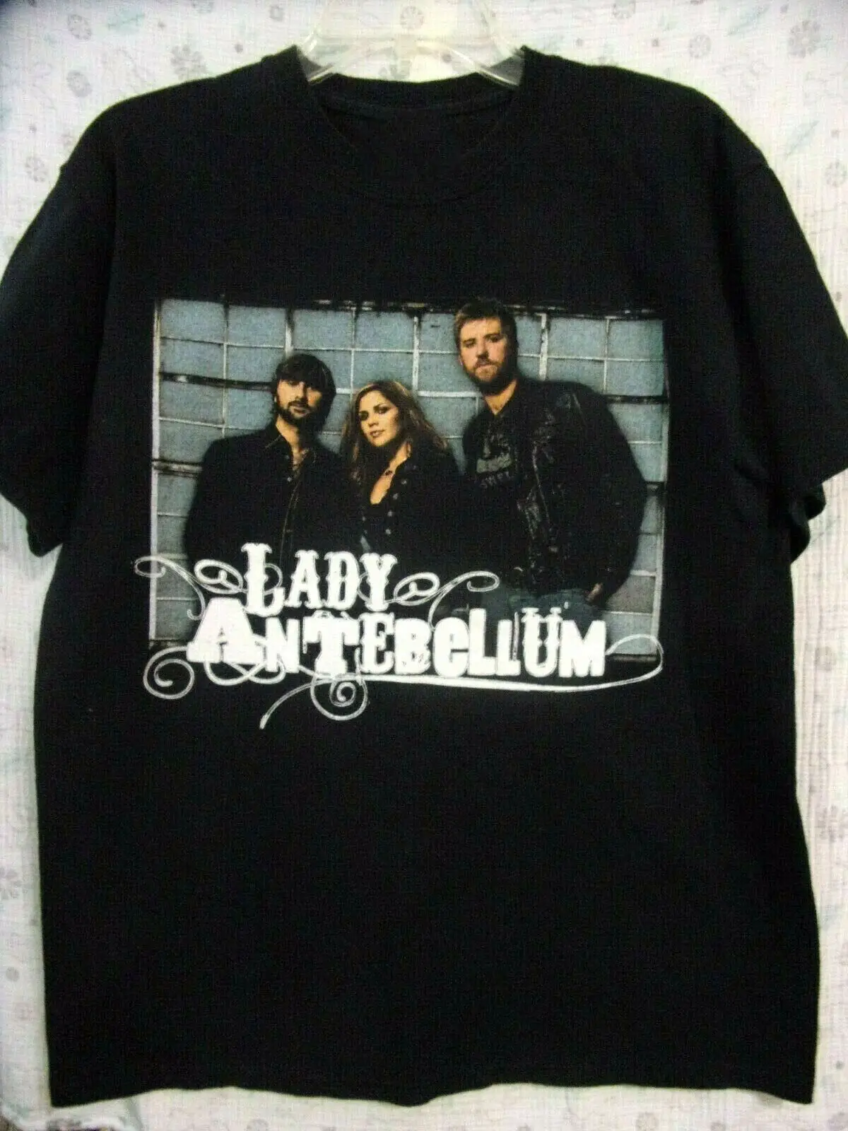 Vtg Lady Antebellum Band For Fans Хлопковая полноразмерная черная рубашка унисекс BL170