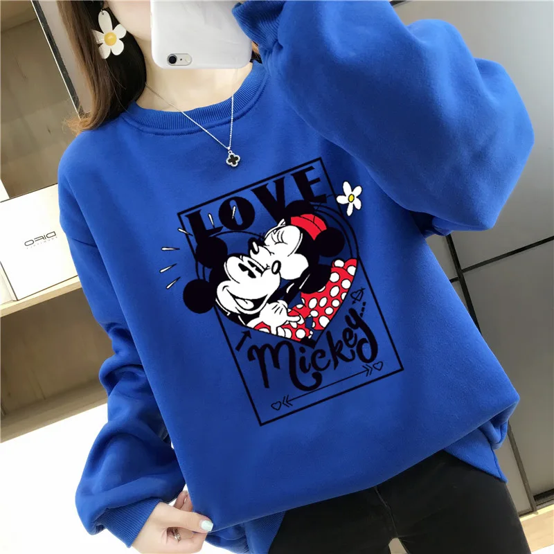 Disney Mickey and Minnie Mouse Loving Couples Matching Sweatshirt Hooded for Women Men Crewneck Thick Las Mujeres Sweetshirts