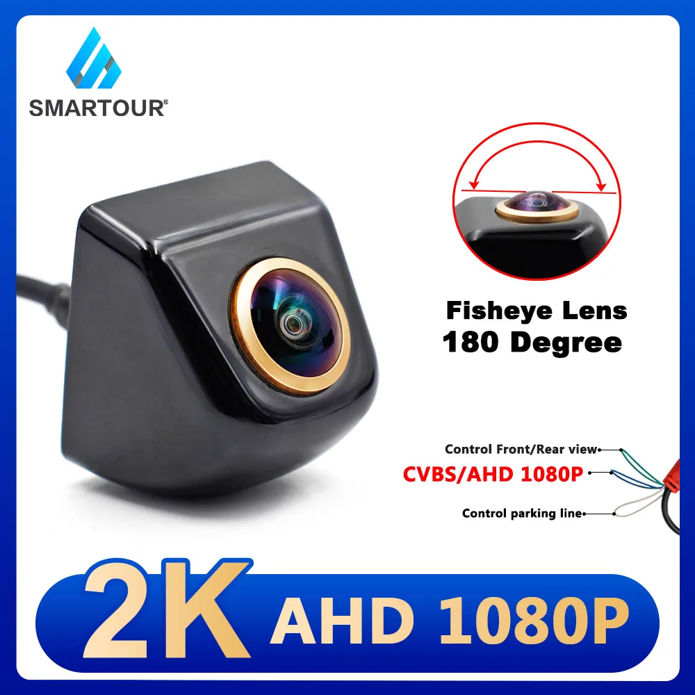 

SMARTOUR Golden Lens 1080P Car Rear View Camera Upside Down Install Fisheye HD CVBS CCD Night Vision Reverse AHD Vehicle Camera