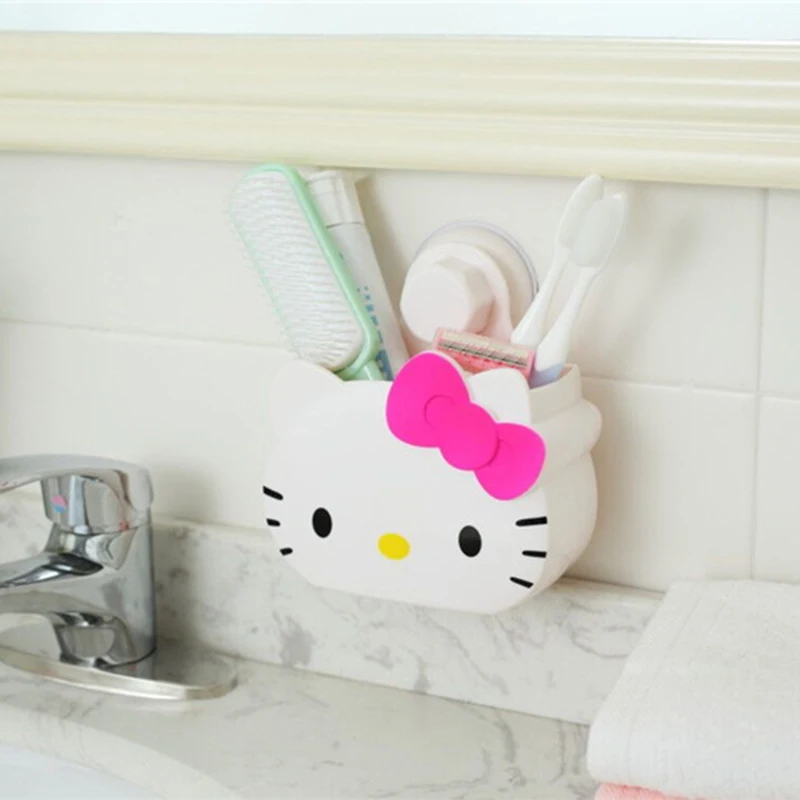Kawaii Sanrio Hello Kittys Y2K Storage Rack Anime Cute Toothpaste and Toothbrush Hanging Storage Box Gifts Toys for Girls images - 6