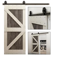 ccjh barn door hardware kit for wood single barn door black middle wheel t type roller hanger not easy to rust with floor guide