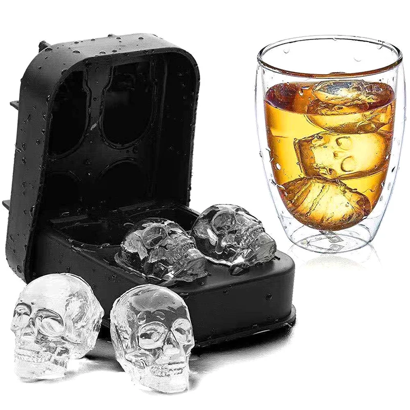 

3D Skull Silicone Mold Ice Cube Maker Chocolate Mould Tray Ice Cream DIY Tool Whiskey Wine Cocktail Ice Cube Best Sellers