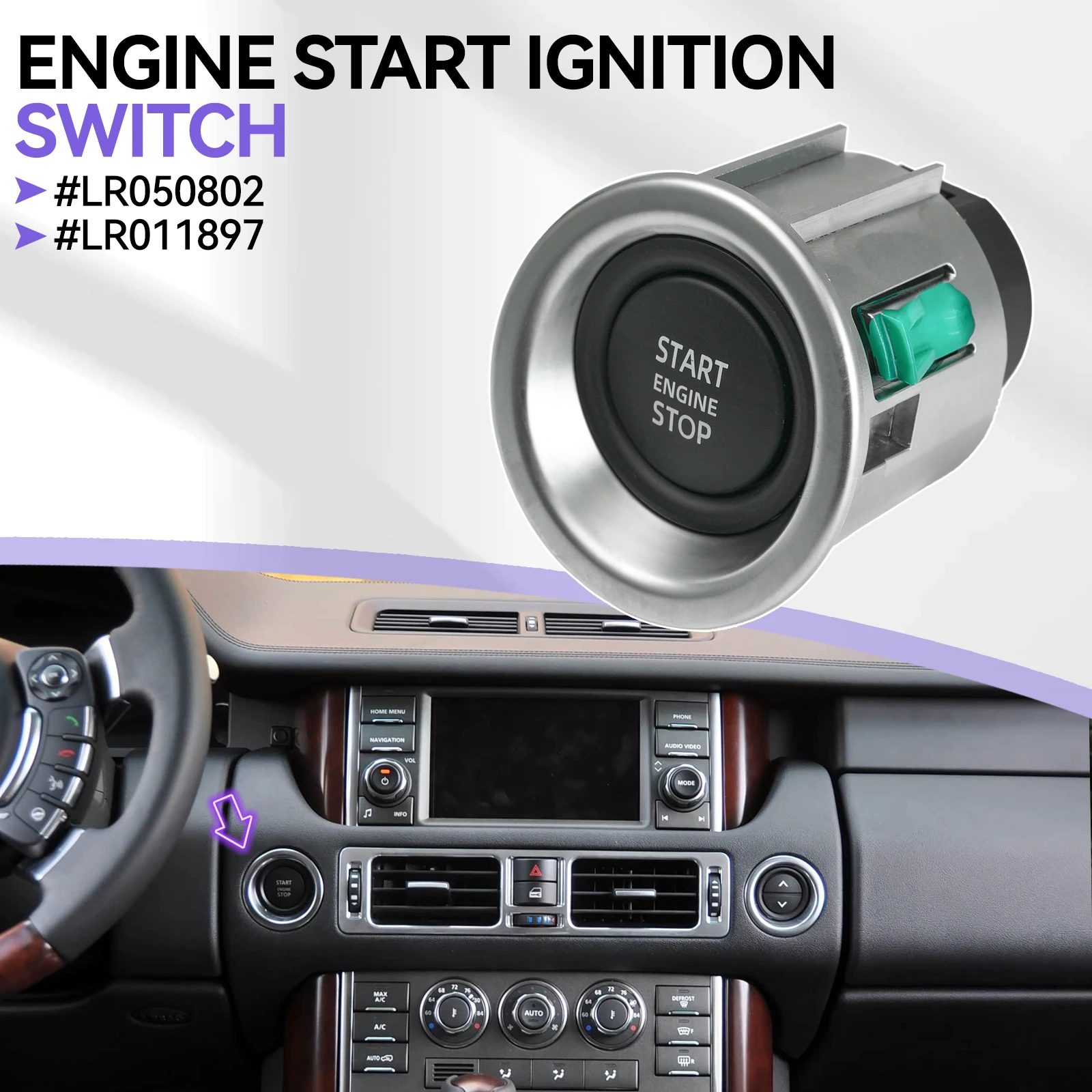 

Для Land Rover Range Rover L322 2010-2013 Автомобильная кнопка запуска и остановки двигателя, переключатель зажигания и стартера LR050802 LR011897