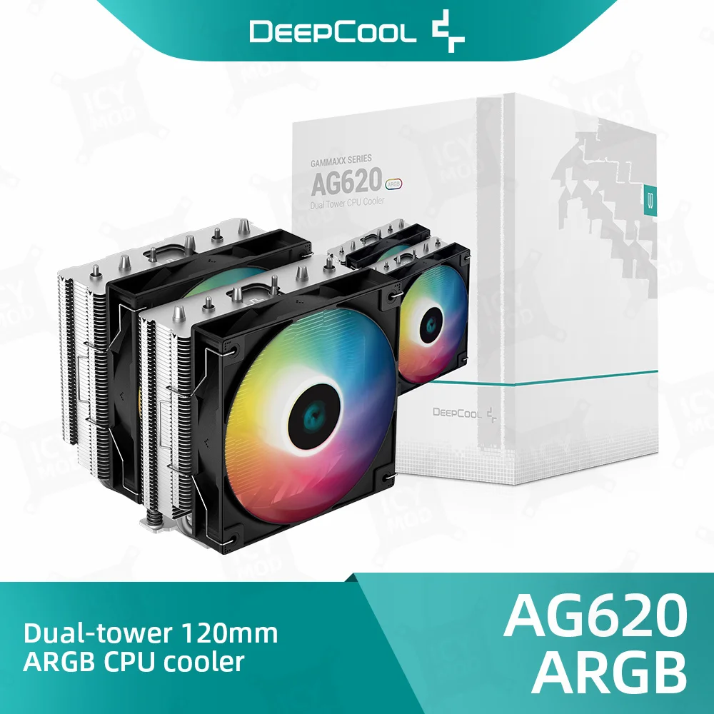 DeepCool CPU Cooler AG620 ARGB PWM With Dual Tower 1850RPM 12cm Fan