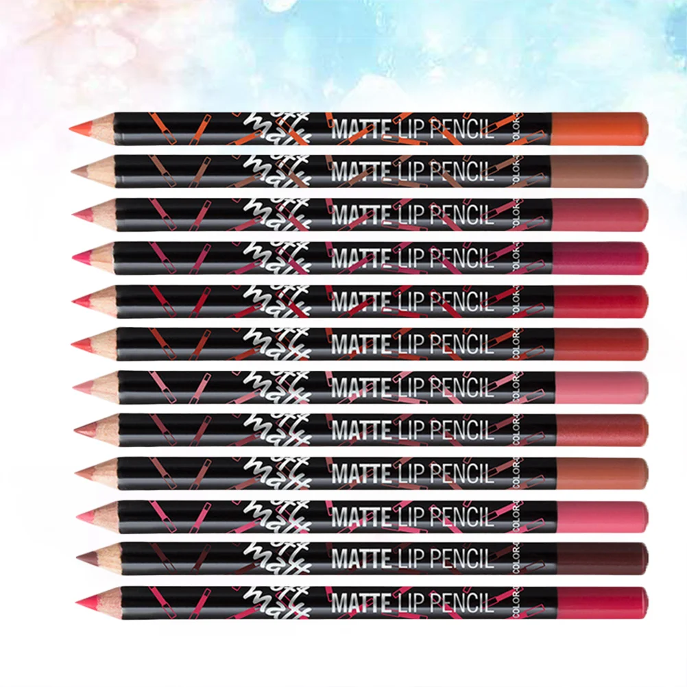 

12 Matte Lip Liner Lipstick Pen Lip Lip Shaping Lipstick for and