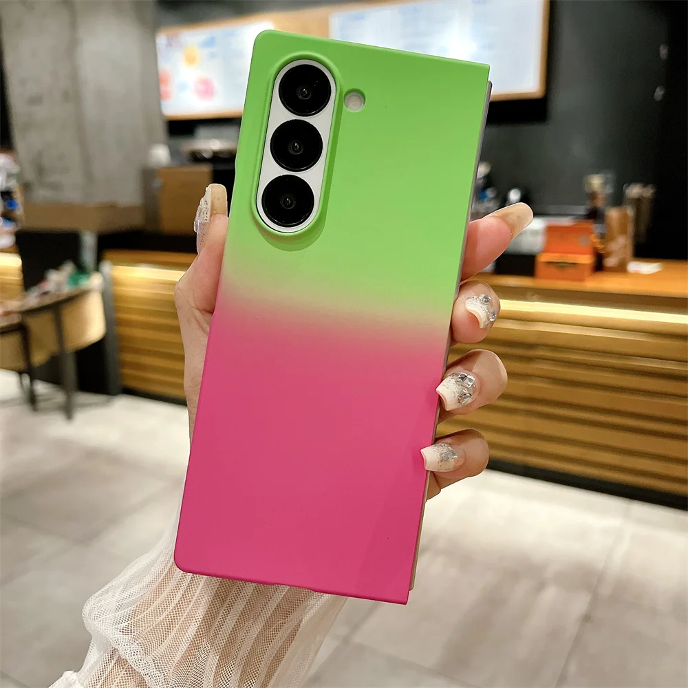 Чехол для телефона Z Fold 6 5 двухцветный градиентный матовый чехол Samsung Galaxy fold 4