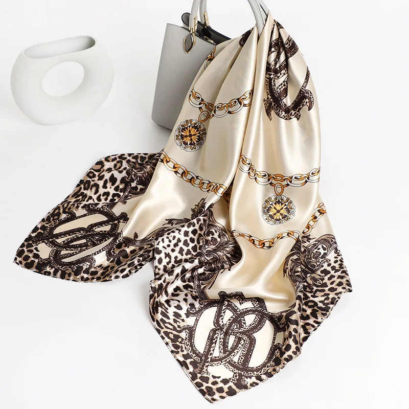 

Silk Shawl Satin Square Scarf for Women Retro Neckerchief Female New Headband Print Foulard Hijab Wraps Hair Bands 2022 Bandana