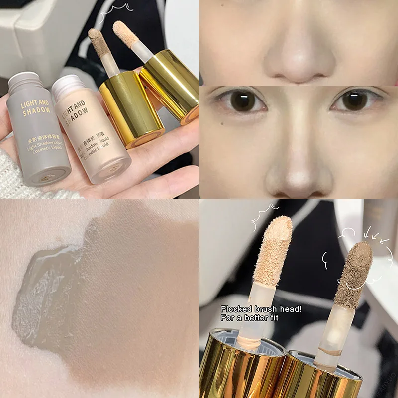 

Liquid Light Contour Stick Matte Makeup High-gloss Nose Shadow Brightening Foundation Fluid Bronzers Highlighter Pen Cosmetics