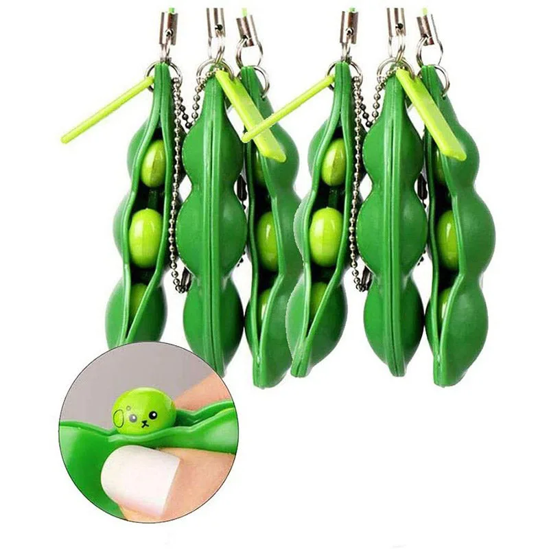 Fidget Toys Pack Anti Stress Peas Squishy Squeeze Decompression Toys Kawaii Funny Antiestres Beans Keychain Child s Toy