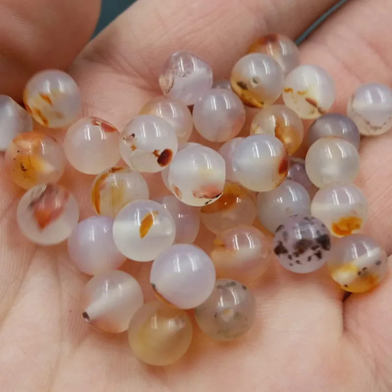 

8/10mm Genuine Natural Aquatic Agate Round Loose Beads For Jewelry Making Diy String Bracelet Beaded Necklace Charms Accessories
