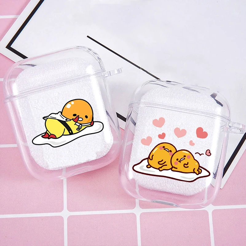 

Cute Cartoon Egg Lazy Gudetamas Soft silicone TPU Case For AirPods Pro 12 3 Clear Silicone Wireless Bluetooth Earphone Box Cover