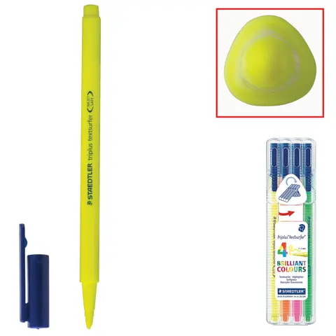 Набор текстовыделителей STAEDTLER 4 шт. АССОРТИ &quotTriplus Textsurfer" трёхгранные линия 1-4