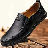 2023 Men Casual Shoes Luxury Brand Casual Slip on Formal Loafers Men Moccasins Italian Black Male Driving Shoes 1