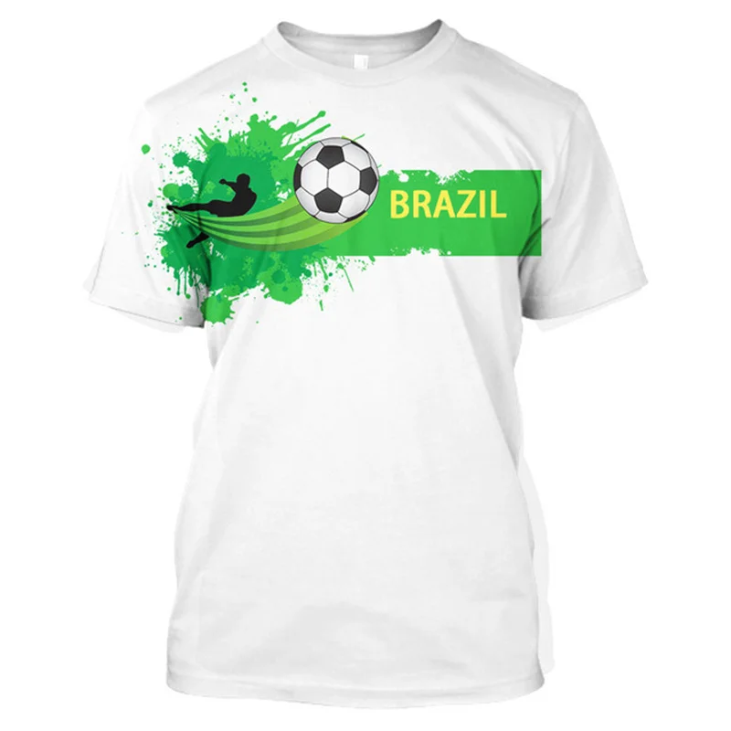 

Brazil Football Jerseys 3D Graphic T Shirts Printed Fashion Cartoon Shoot T Shirt Anime Soccer Plus Size Men And Women Tshirts