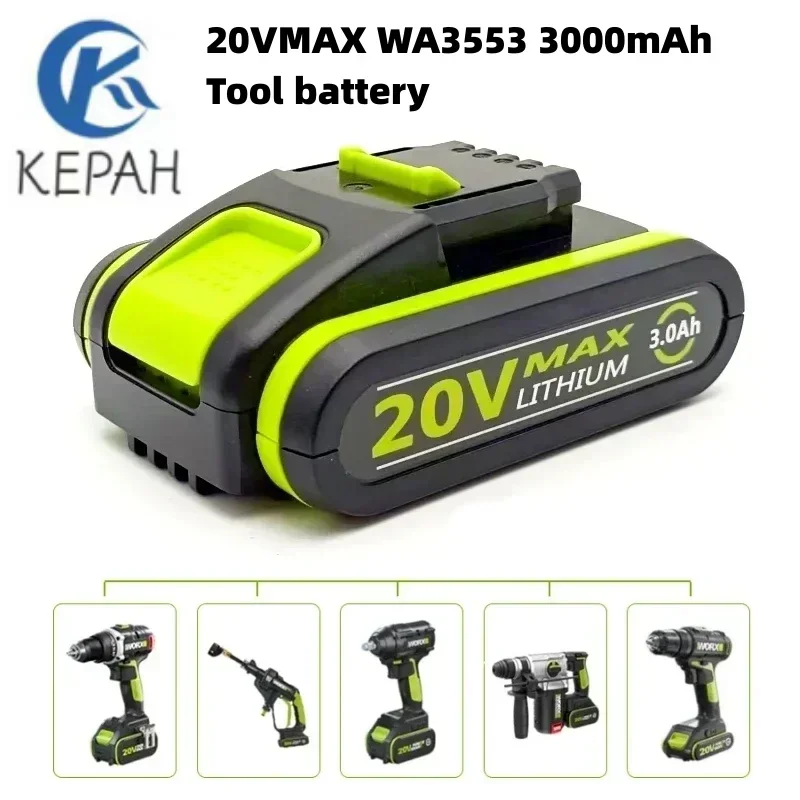Сменный литий-ионный аккумулятор Worx 20 в WA3553 3000 мАч для электроинструмента |