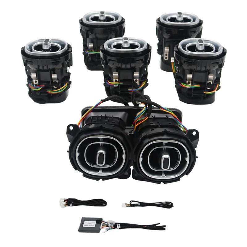 

64 Color Car Front Rear Turbine Air Outlet Ambient Light A/C Vent Outlet Atmosphere Lamp For Benz C Class W206 2021 2022