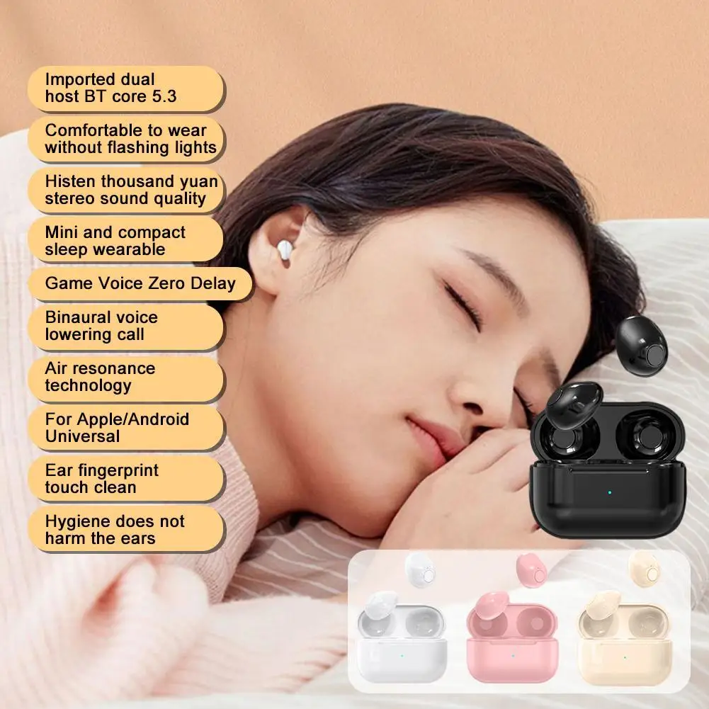 

Mini Auriculares Bluetooth Invisible Earphone Sleeping Headset Wireless Sleep Earbud Noise Reduction With Mic Charging Box