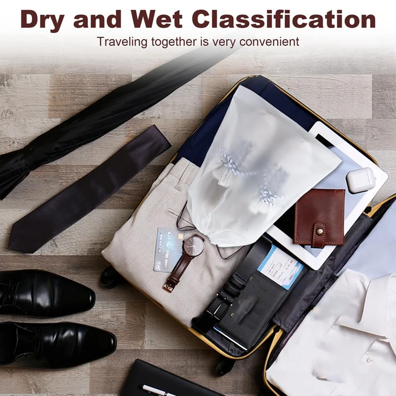 

30 Pcs Travel Item Storage Bag Big Storage Bag For Travel, Transparent Drawstring Shoe Bag