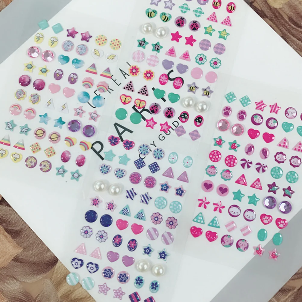 

6 Sheets Stickers Kids Bulk Pearl Nail Decal Pearl Stickers Kids Scrapbooking Decal Nail Decals Kids Self Adhesive Nail sticker