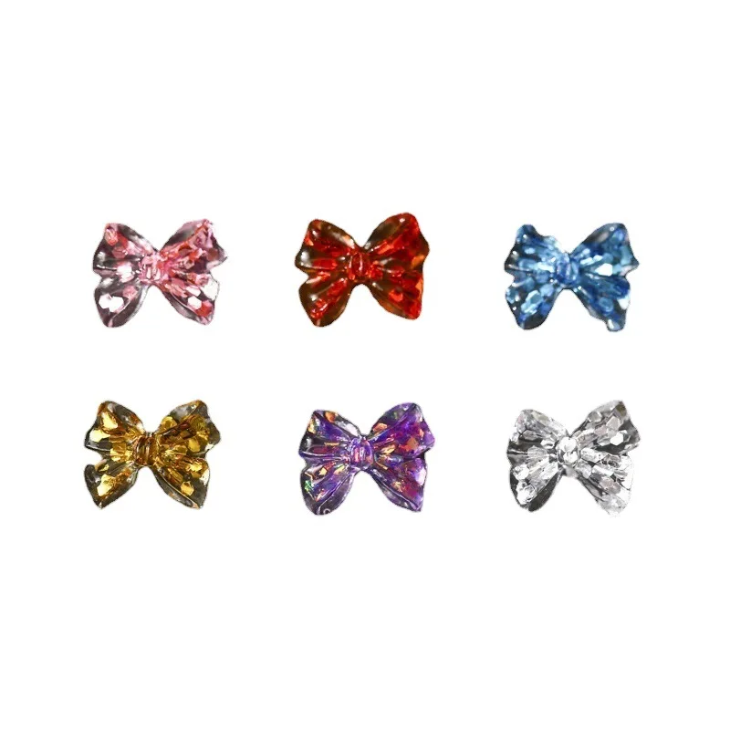 20 шт. подвески для ногтей AB Aurora Mocha Bow Nail Art Resin 3D Flat Back Bow-Knot 11 мм |